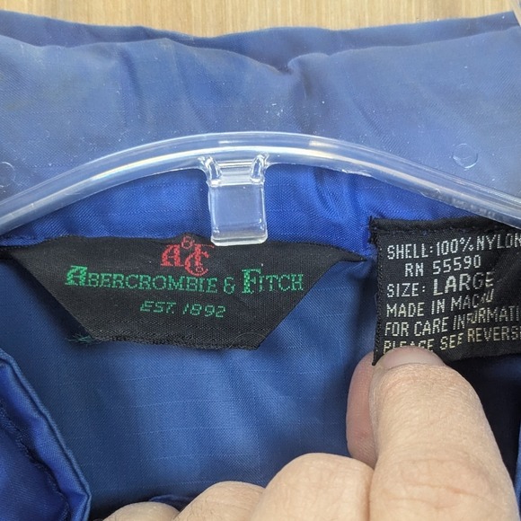 Vintage 80s Abercrombie & Fitch Storm System Blue Windbreaker Jacket Men's Large - Picture 2 of 9
